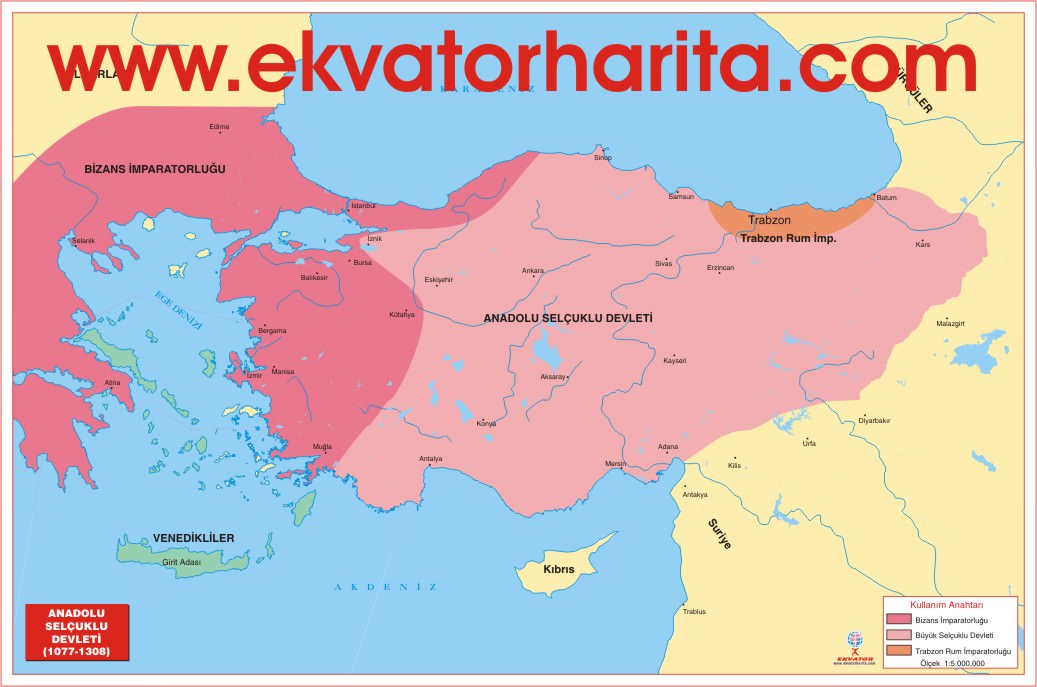 Anadolu Selçuklu Devleti Haritası