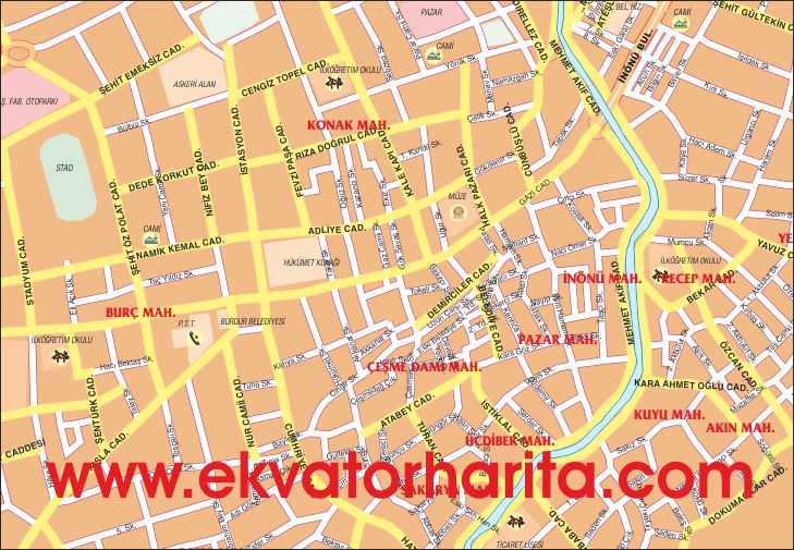Burdur Şehir Haritası - Burdur Şehir Planı