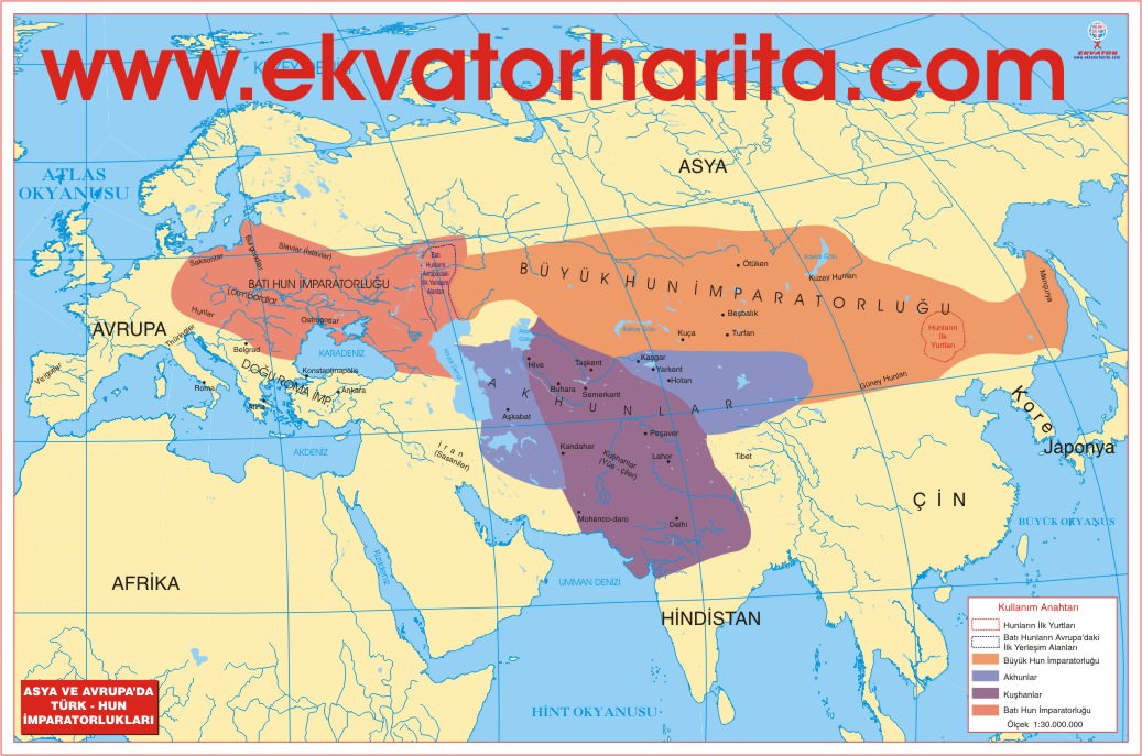 Büyük Hun İmparatorluğu Haritası