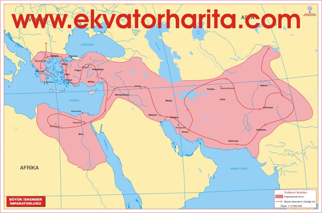 Büyük İskender İmparatorluğu Haritası
