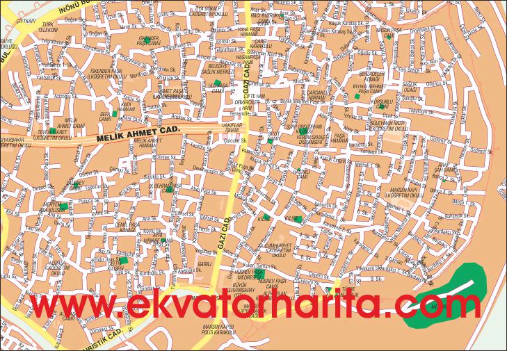 Ayrıntılı Diyarbakır Kent Haritası