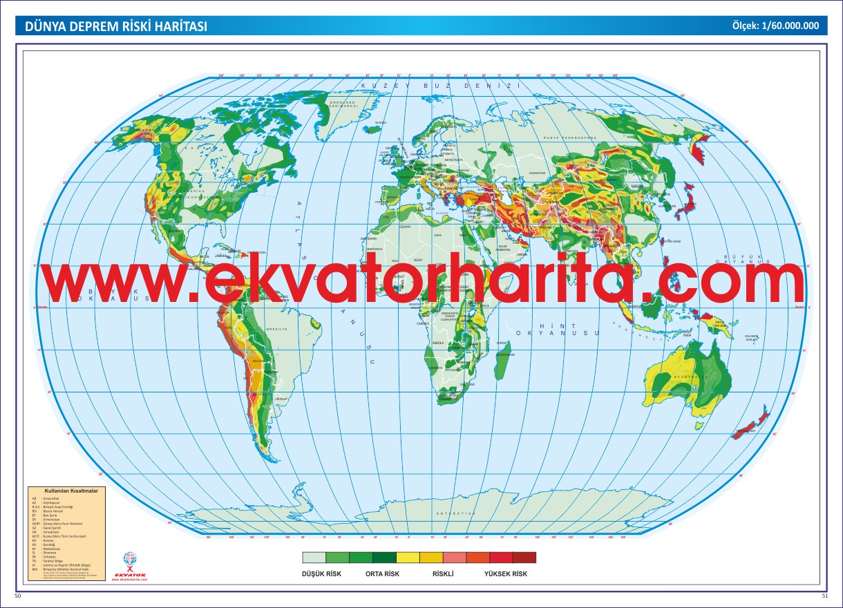 DÜNYA DEPREM RİSKİ HARİTASI