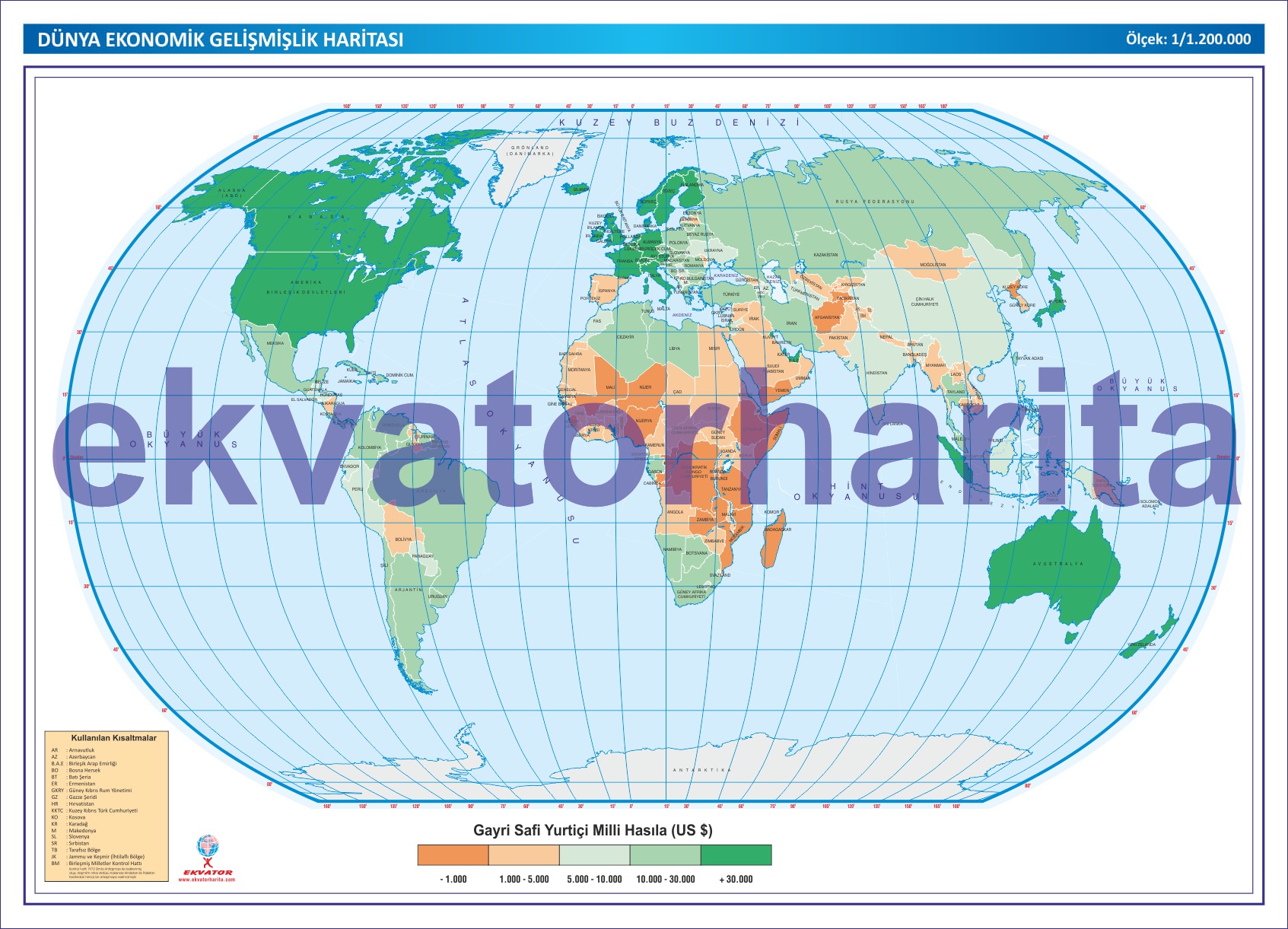 DÜNYA EKONOMİK GELİŞMİŞLİK HARİTASI
