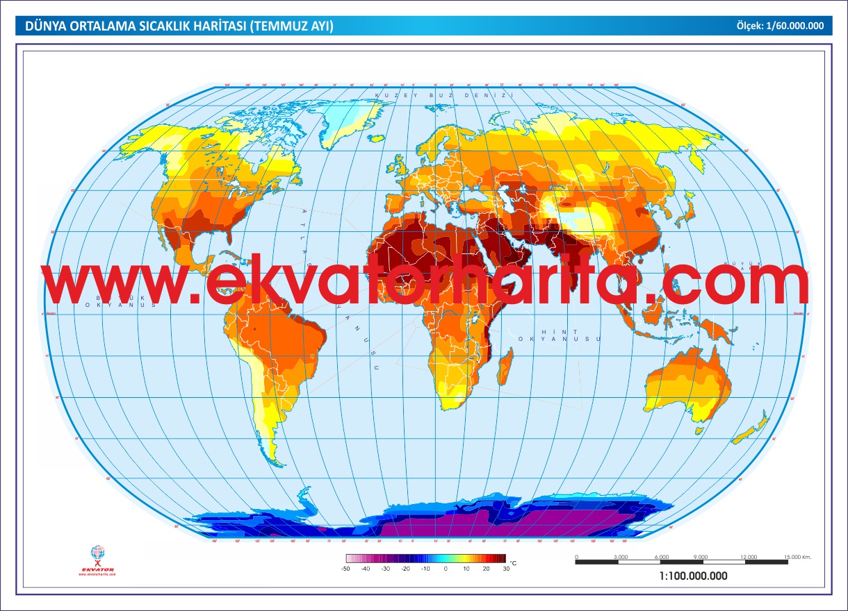 DÜNYA SICAKLIK HARİTASI TEMMUZ AYI