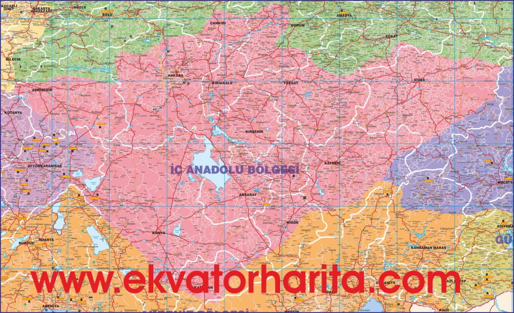 İÇ ANADOLU BÖLGESİ HARİTASI