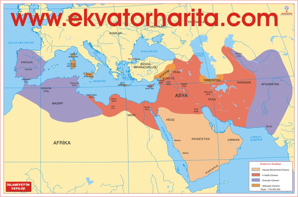 İslamiyetin Yayılışı Haritası