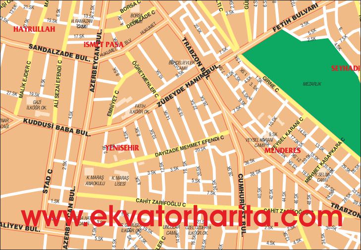 Kahramanmaraş Şehir Haritası - Kahramanmaraş Şehir Planı