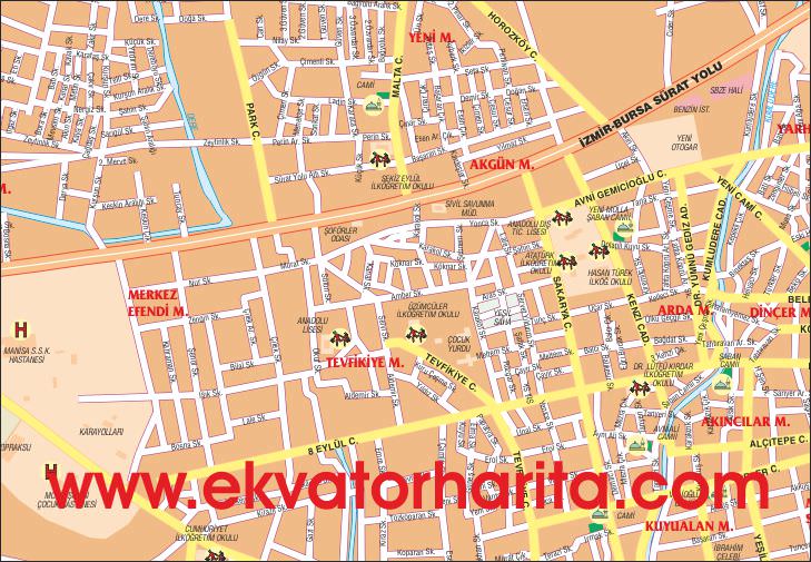 Manisa Şehir Haritası - Manisa Şehir Planı