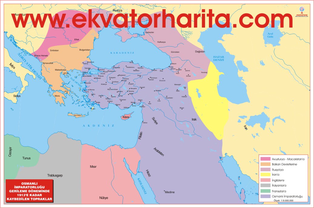 Osmanlı İmparatorluğu Gerileme Dönemi Haritası