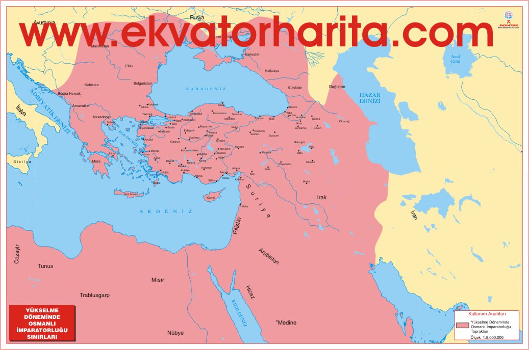 Osmanlı İmparatorluğu Yükselme Dönemi Haritası