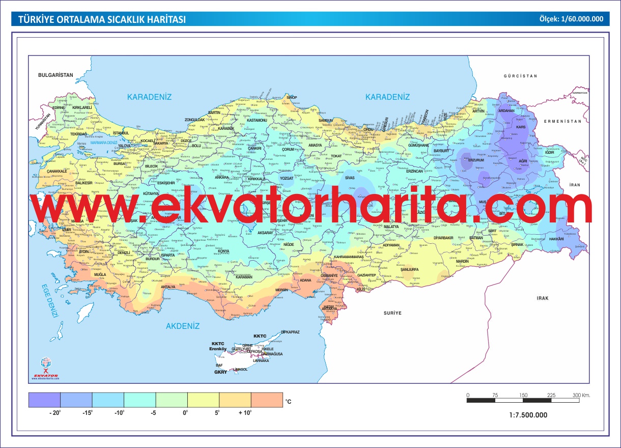 TÜRKİYE ORTALAMA SICAKLIK HARİTASI