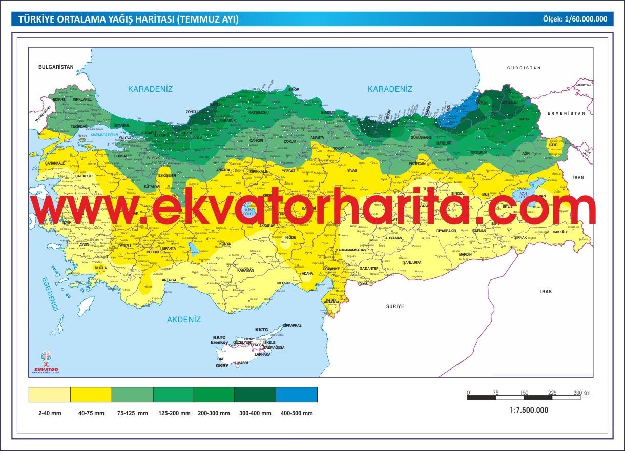 TÜRKİYE YAĞIŞ HARİTASI TEMMUZ AYI