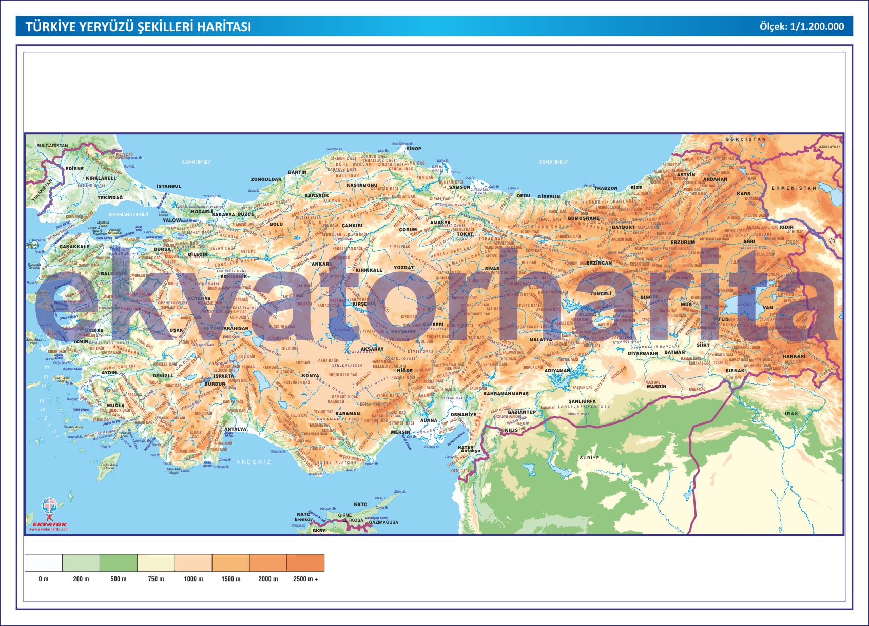 TÜRKİYE YERYÜZÜ HARİTASI